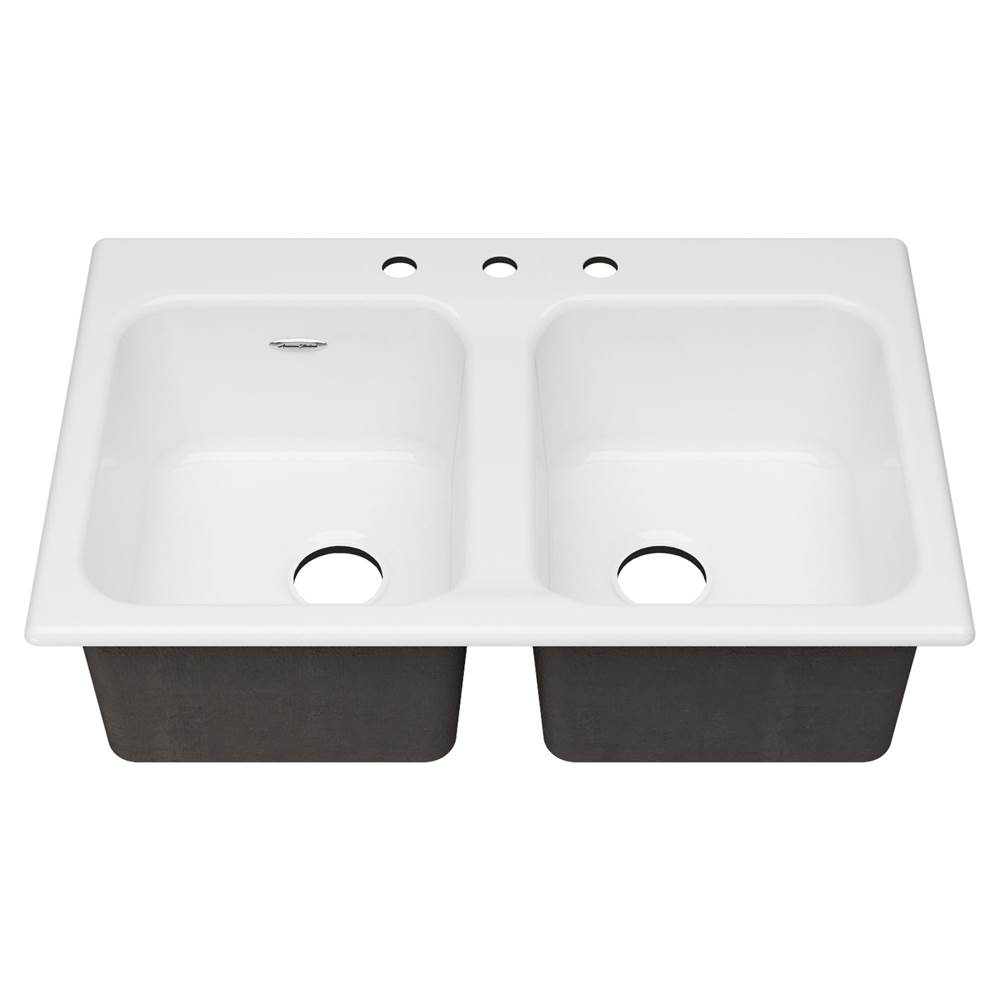 American Standard Drop In Double Bowl Sink Kitchen Sinks item 77DB33223.308