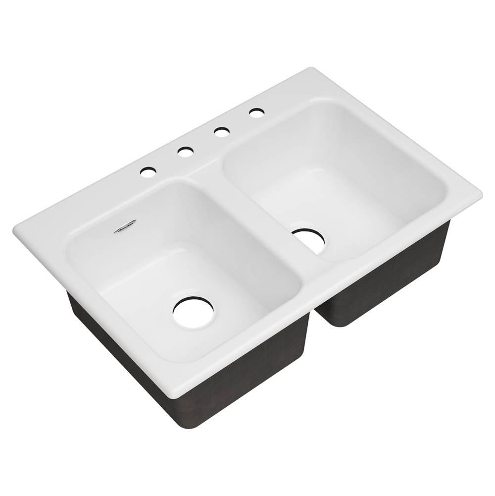 American Standard Drop In Double Bowl Sink Kitchen Sinks item 77DB33224.308