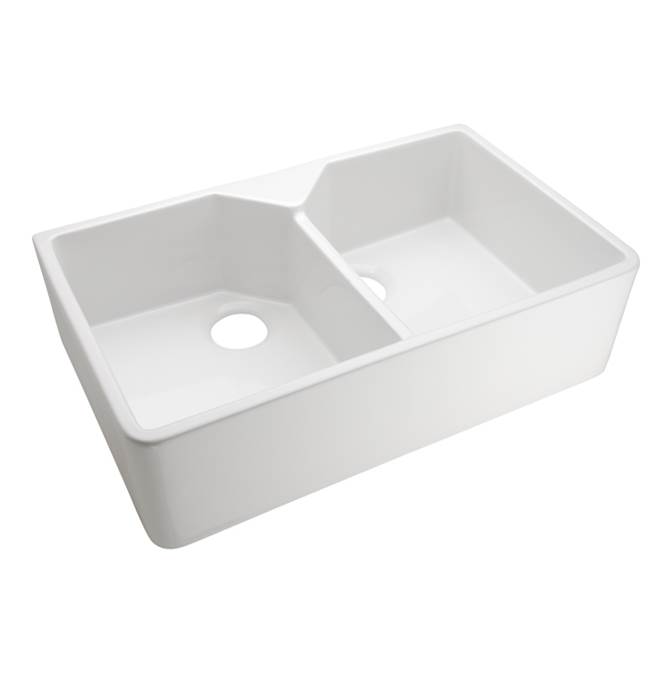 Algor Plumbing and Heating SupplyBarclayJolie 31.5'' Double Bowl FarmeSink, No Hole, Bisque