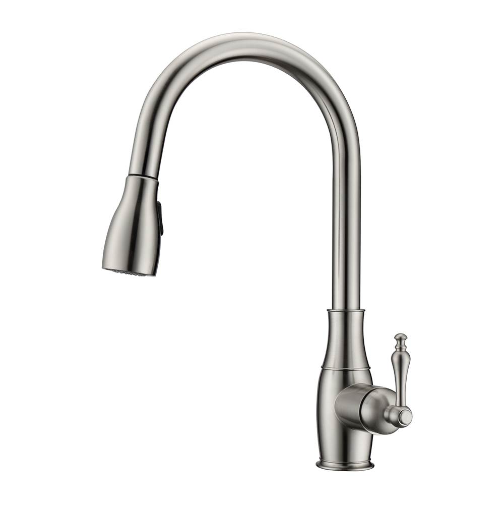 Algor Plumbing and Heating SupplyBarclayCullen Kitchen Faucet,Pull-OutSpray, Metal Lever Handles, BN