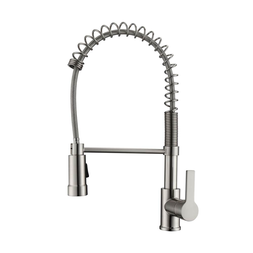 Algor Plumbing and Heating SupplyBarclayNueva Kitchen Faucet,Pull-outSpray, Metal Lever Handles,BN