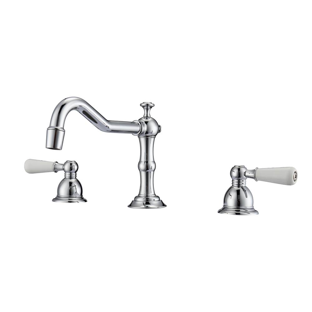 Algor Plumbing and Heating SupplyBarclayRoma 8''cc Lav Faucet, withHoses,Porcelain Lever Hdls, CP