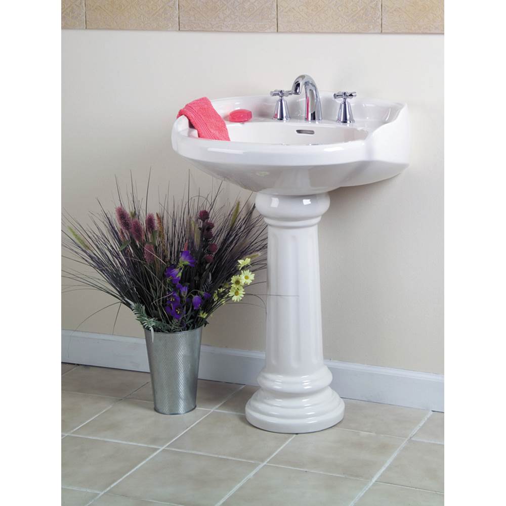 Barclay Vessel Only Pedestal Bathroom Sinks item B/3-754WH