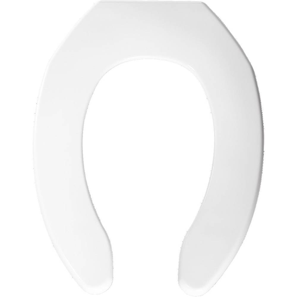 Algor Plumbing and Heating SupplyBemisElongated Commercial Plastic Open Front Less Cover Toilet Seat with Check Hinge - White