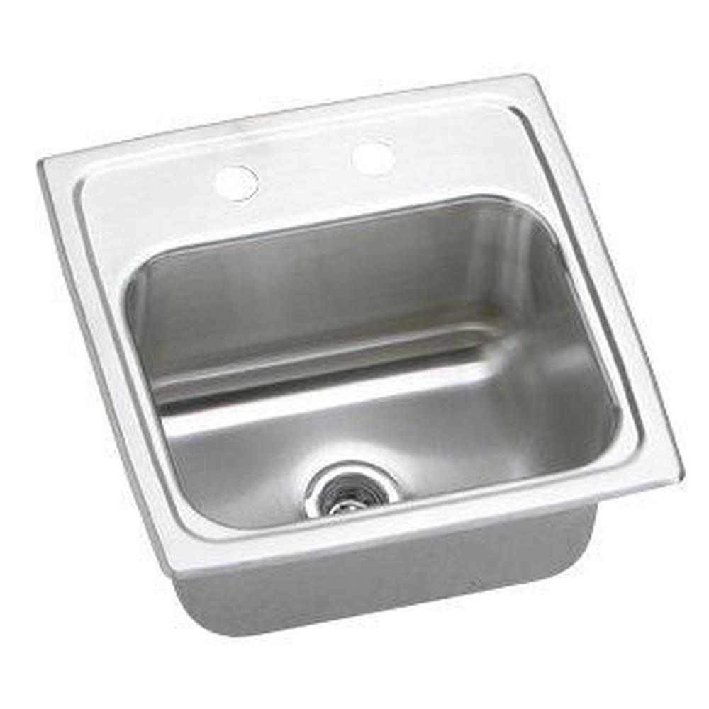Algor Plumbing and Heating SupplyElkayLustertone Classic Stainless Steel 15'' x 15'' x 6-1/8'', 0-Hole Single Bowl Drop-in Bar Sink with Quick-clip