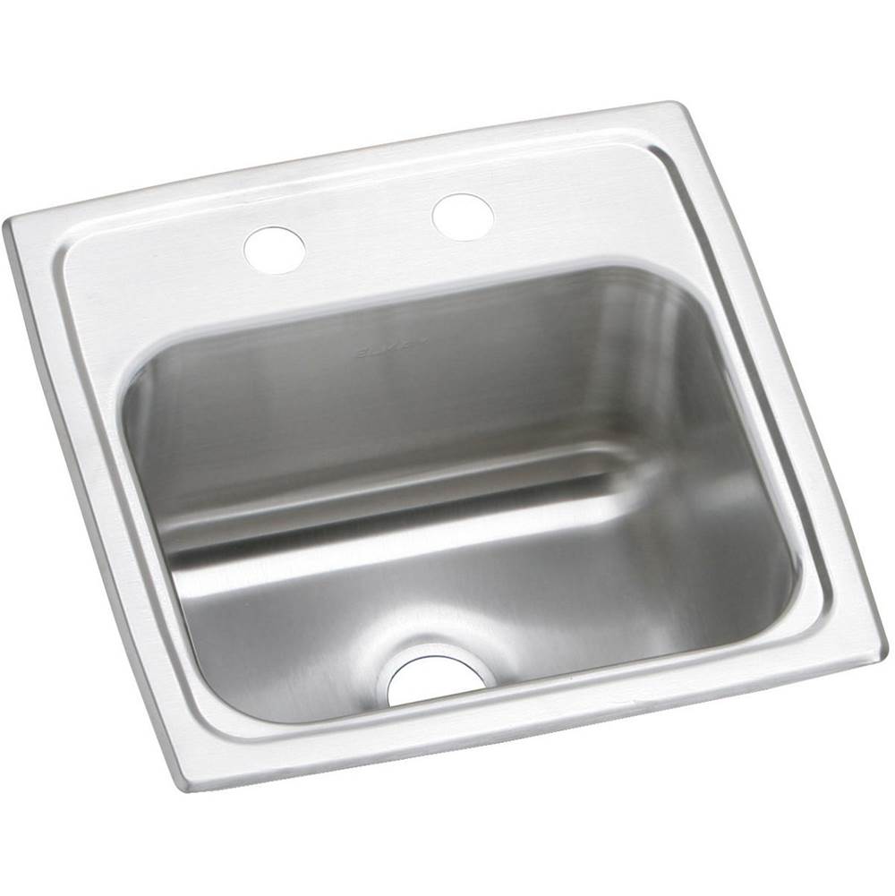 Algor Plumbing and Heating SupplyElkayCelebrity Stainless Steel 15'' x 15'' x 6-1/8'', MR2-Hole Single Bowl Drop-in Bar Sink