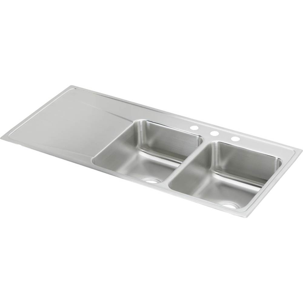 Algor Plumbing and Heating SupplyElkayLustertone Classic Stainless Steel 48'' x 22'' x 7-5/8'', Equal Double Bowl Drop-in Sink with Drainboard