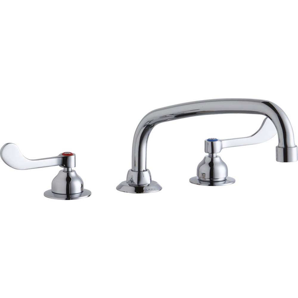 Algor Plumbing and Heating SupplyElkay8'' Centerset with Concealed Deck Faucet with 10'' Arc Tube Spout 4'' Wristblade Handles Chrome