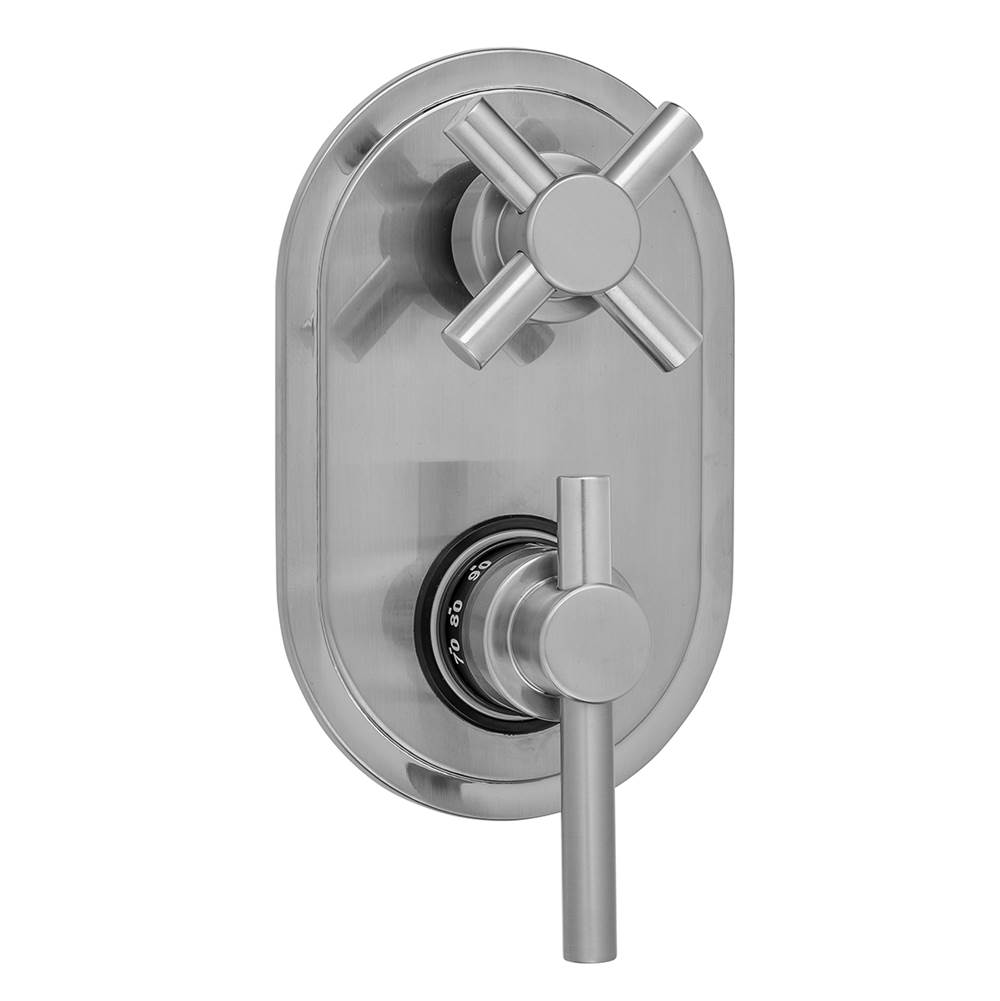Algor Plumbing and Heating SupplyJacloOval Plate with Contempo Peg Lever Thermostatic Valve with Contempo Cross Built-in 2-Way Or 3-Way Diverter/Volume Controls (J-TH34-686 / J-TH34-687 / J-TH34-688 / J-TH34-689)