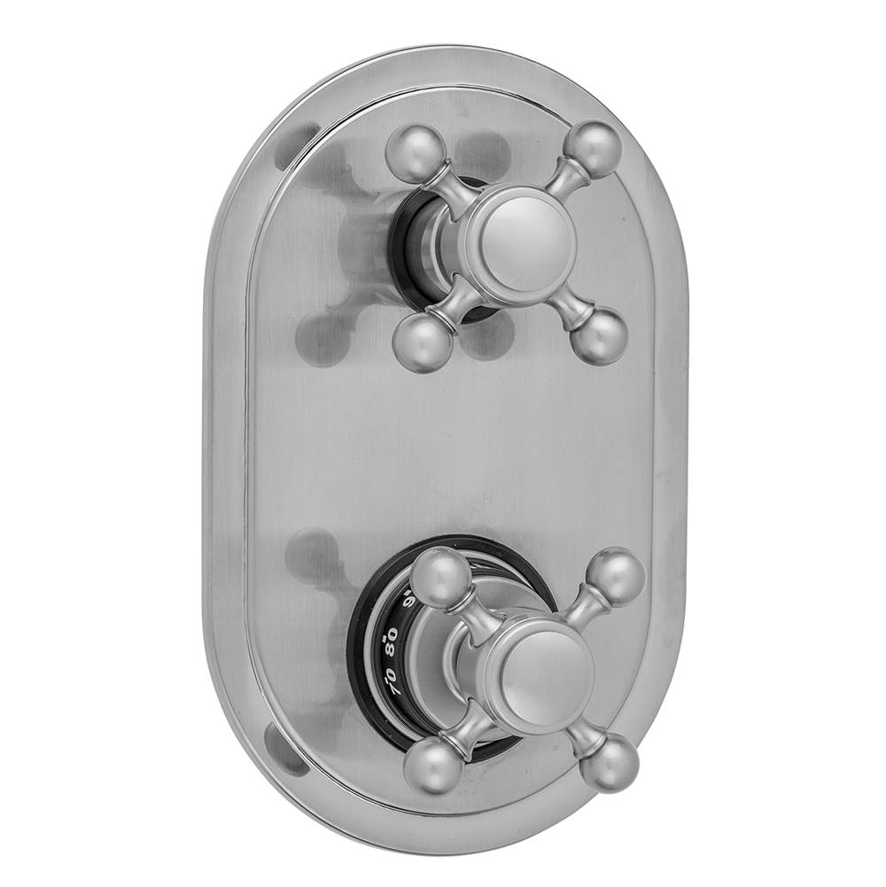 Algor Plumbing and Heating SupplyJacloOval Plate with Ball Cross Thermostatic Valve with Ball Cross Built-in 2-Way Or 3-Way Diverter/Volume Controls (J-TH34-686 / J-TH34-687 / J-TH34-688 / J-TH34-689)