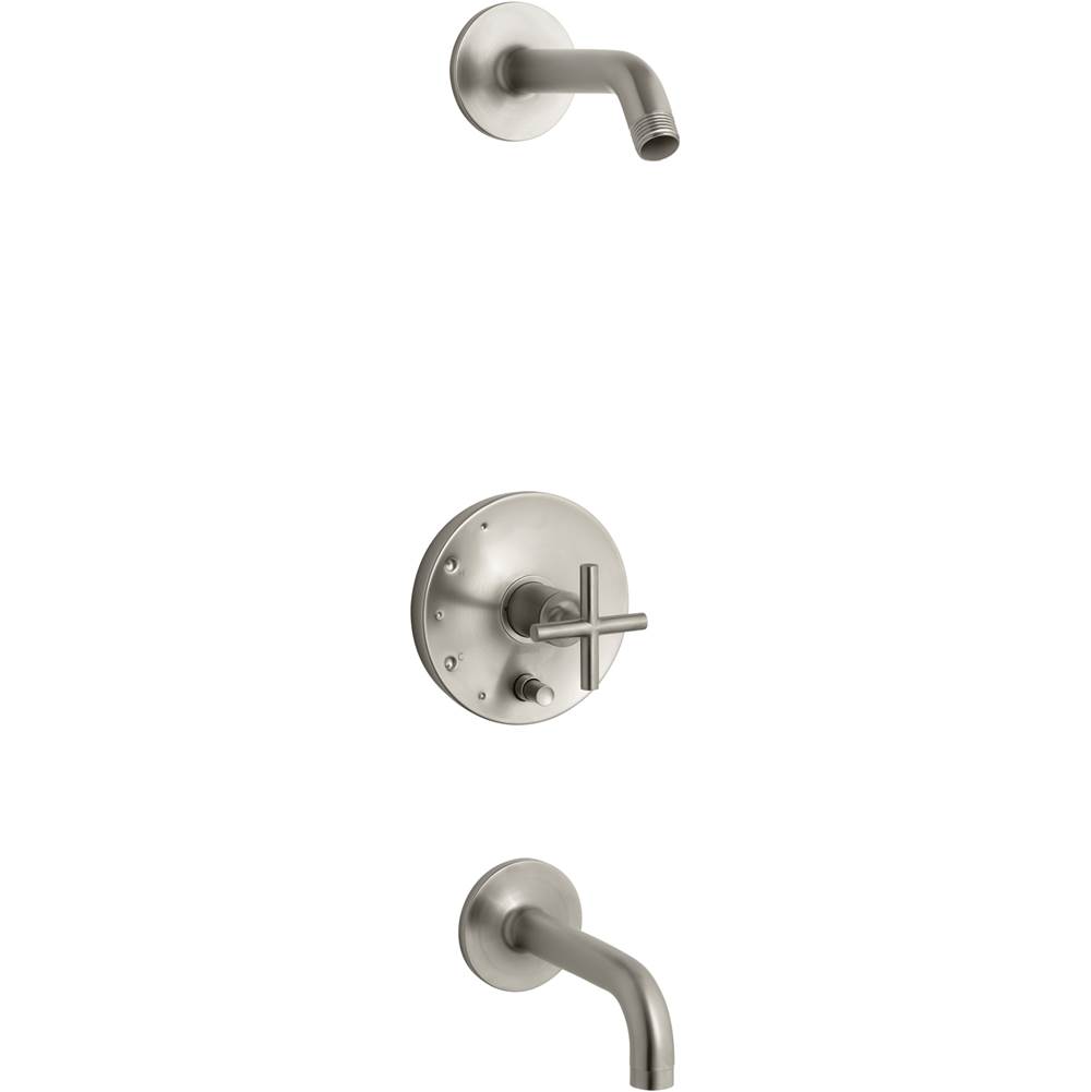 Algor Plumbing and Heating SupplyKohlerPurist® Rite-Temp(R) bath and shower trim set with push-button diverter and cross handle, less showerhead