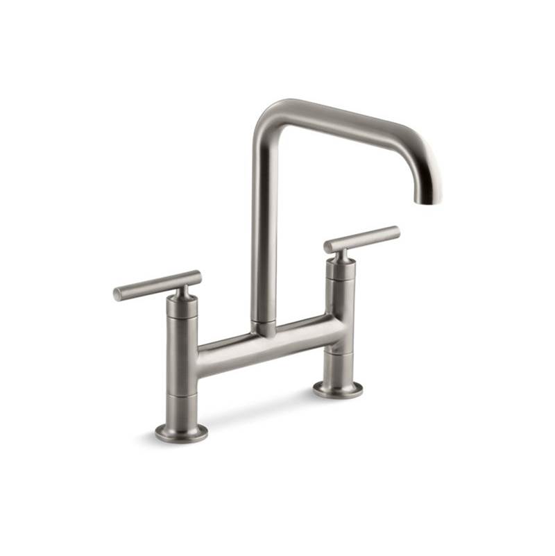 Algor Plumbing and Heating SupplyKohlerPurist® two-hole deck-mount bridge kitchen sink faucet with 8-3/8'' spout