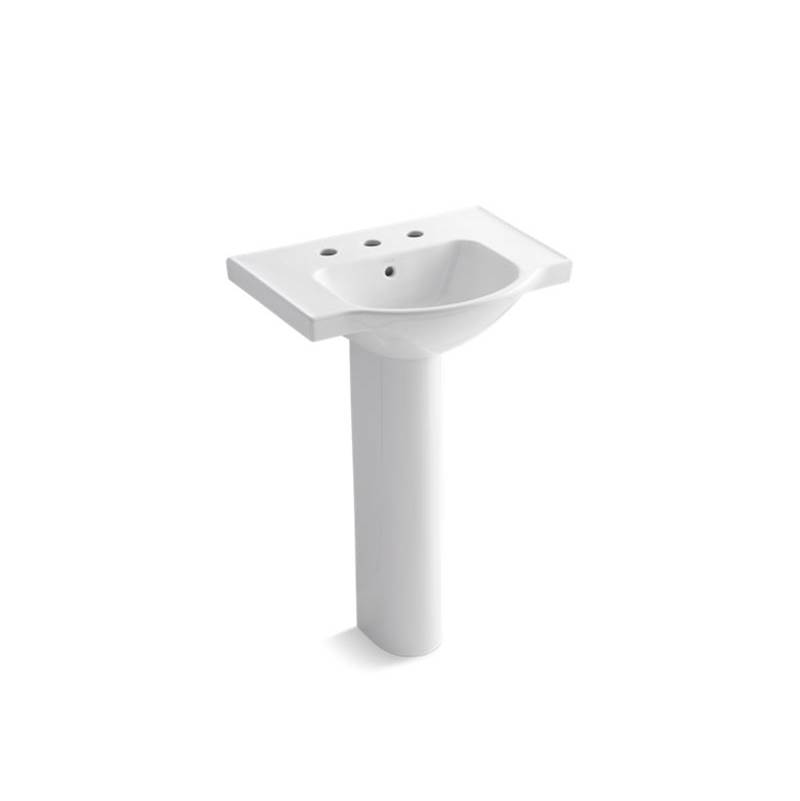 Algor Plumbing and Heating SupplyKohlerVeer™ 24'' pedestal bathroom sink with 8'' widespread faucet holes