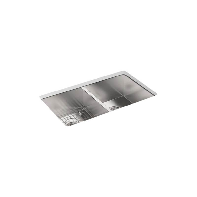 Algor Plumbing and Heating SupplyKohlerVault™ 33'' x 22'' x 9-5/16'' Top-mount/undermount double-equal bowl kitchen sink with single faucet hole