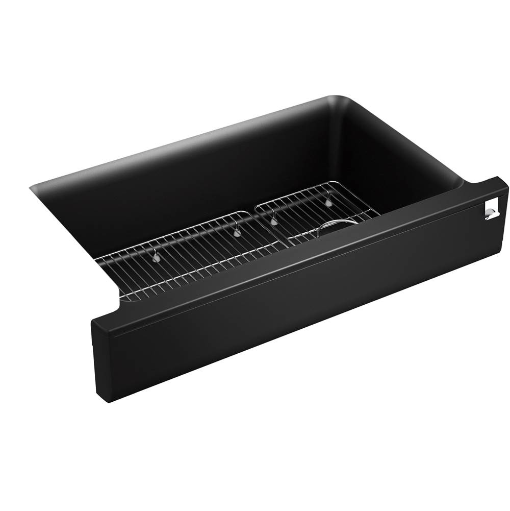 Algor Plumbing and Heating SupplyKohlerCairn® Undermount single-bowl farmhouse kitchen sink with short apron