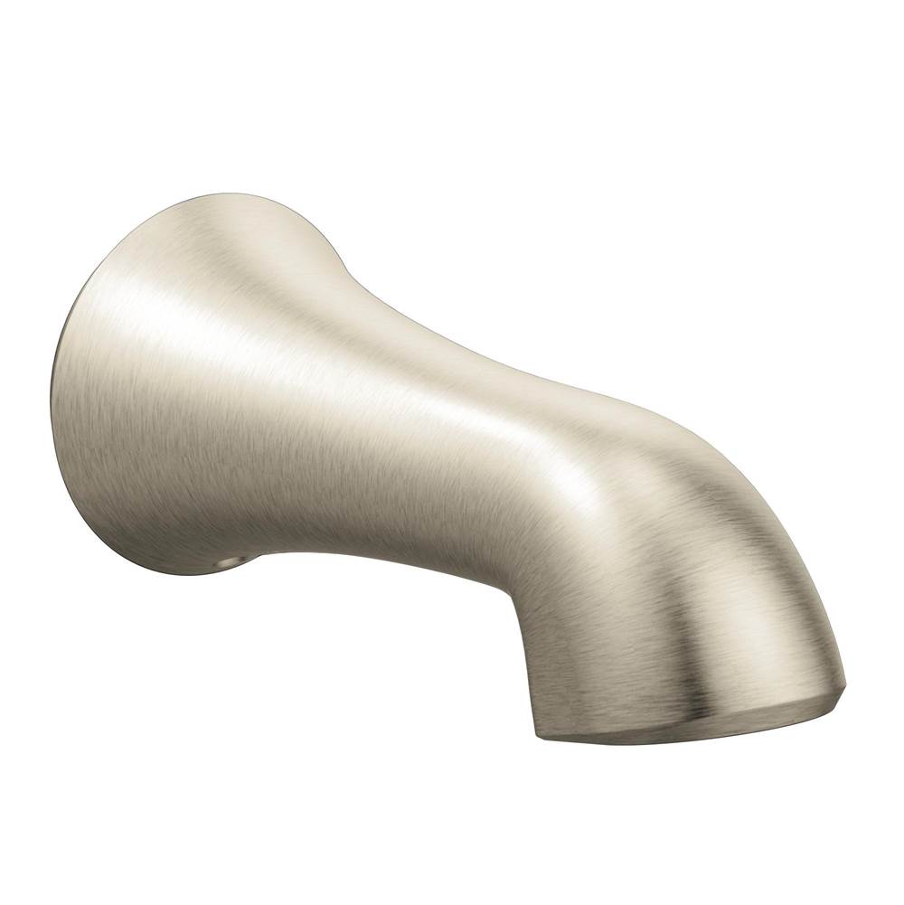 Algor Plumbing and Heating SupplyMoenWynford Replacement Tub Non-Diverter Spout 1/2-Inch Slip Fit Connection, Brushed Nickel