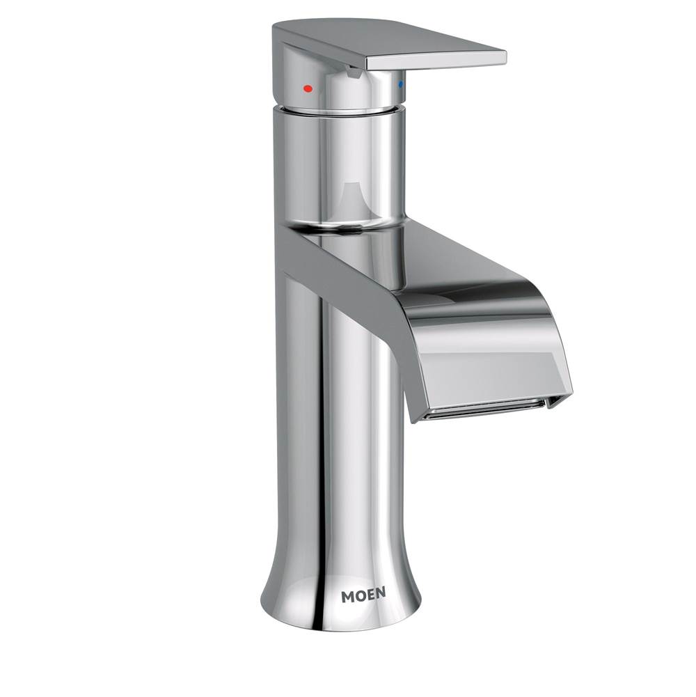 Algor Plumbing and Heating SupplyMoenGenta LX One-Handle Single Hole Modern Bathroom Sink Faucet with Optional Deckplate, Chrome