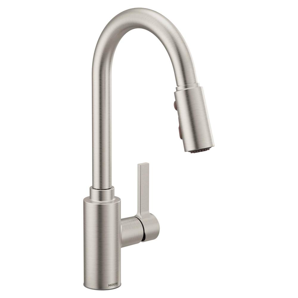 Algor Plumbing and Heating SupplyMoenGenta LX Single-Handle Pull-Down Sprayer Modern Kitchen Faucet with Reflex and Power Boost, Spot Resist Stainless
