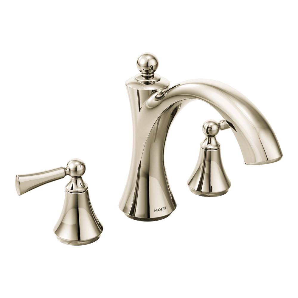 Algor Plumbing and Heating SupplyMoenWynford 2-Handle Deck-Mount Roman Tub Faucet in Polished Nickel (Valve Sold Separately)