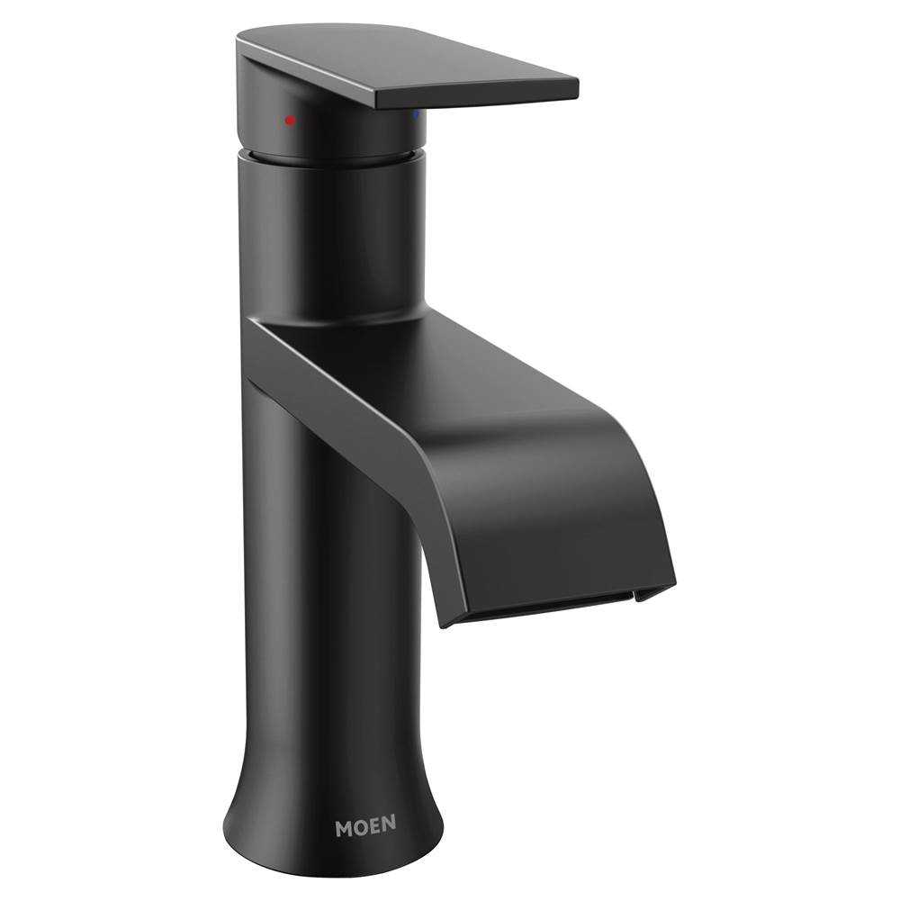 Algor Plumbing and Heating SupplyMoenGenta LX One-Handle Single Hole Modern Bathroom Sink Faucet with Optional Deckplate, Matte Black