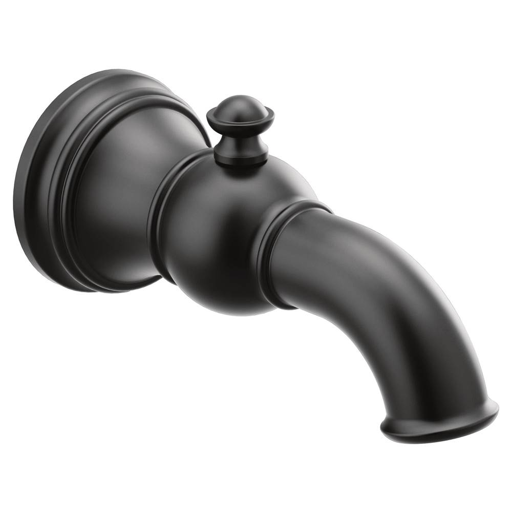 Algor Plumbing and Heating SupplyMoenWeymouth Tub Spout with Diverter 1/2-Inch Slip-Fit CC Connection, Matte Black