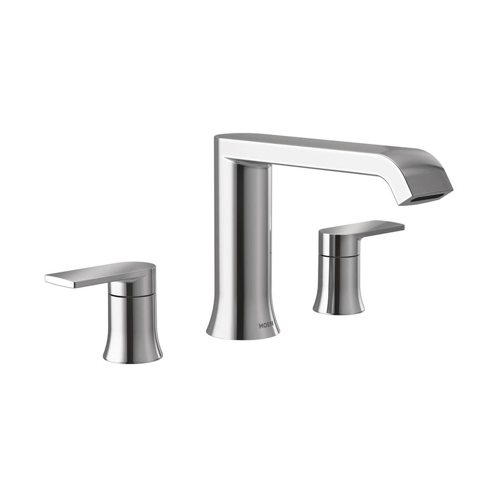 Algor Plumbing and Heating SupplyMoenGenta LX 2-Handle Deck-Mount High Arc Roman Tub Faucet Trim Kit in Chrome (Valve Sold Separately)