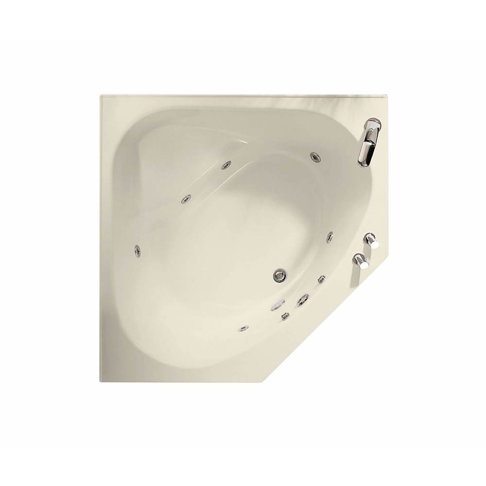 Algor Plumbing and Heating SupplyMaaxTandem 5454 Acrylic Corner Center Drain Combined Whirlpool & Aeroeffect Bathtub in Bone