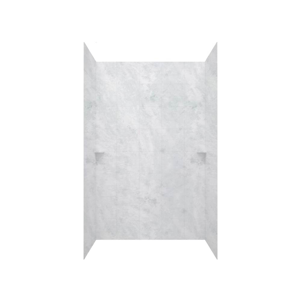 Algor Plumbing and Heating SupplySwanSQMK96-3662 36 x 62 x 96 Swanstone® Square Tile Glue up Shower Wall Kit in Ice