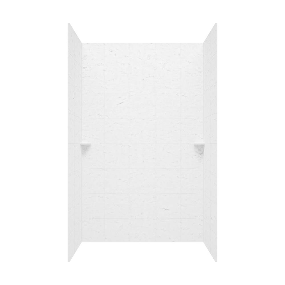 Algor Plumbing and Heating SupplySwanSQMK96-3662 36 x 62 x 96 Swanstone® Square Tile Glue up Shower Wall Kit in Carrara