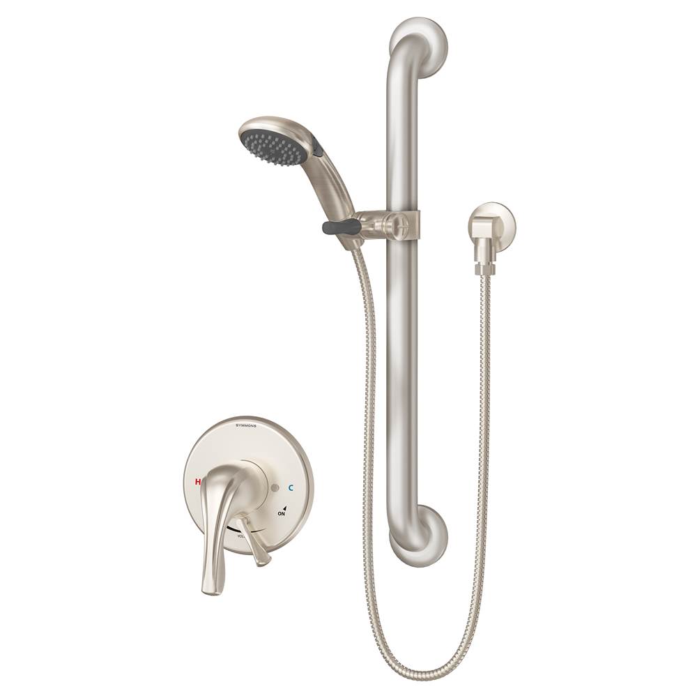 Symmons 35EX-RD1-STN-1.5 Dia Single-handle shower faucet with exposed riser Satin Nickel 