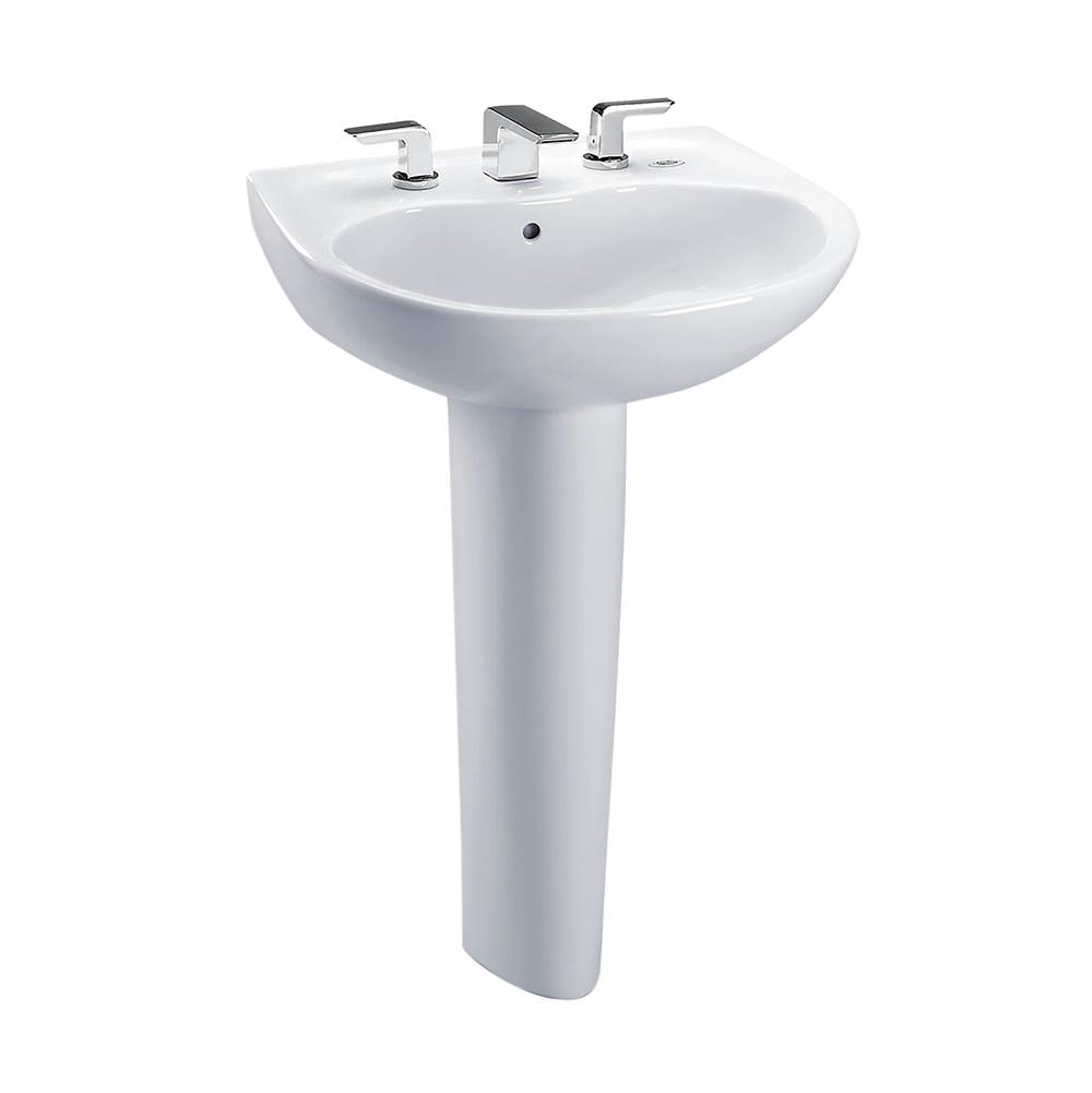 Algor Plumbing and Heating SupplyTOTOToto® Supreme® Oval Basin Pedestal Bathroom Sink With Cefiontect™ For Single Hole Faucets, Cotton White