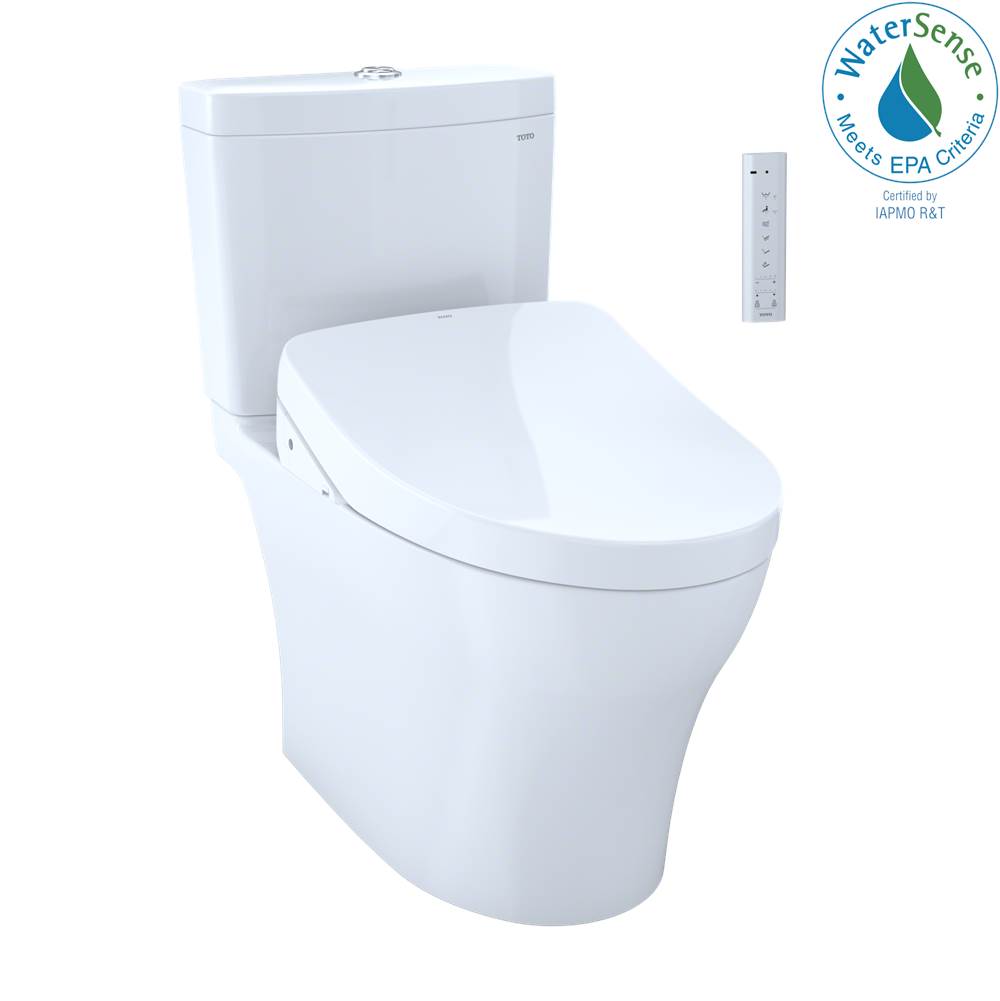 Algor Plumbing and Heating SupplyTOTOToto Washlet+®  Aquia Iv Two-Piece Elongated Dual Flush 1.28 And 0.9 Gpf Toilet And Contemporary Washlet S500E Bidet Seat, Cotton White