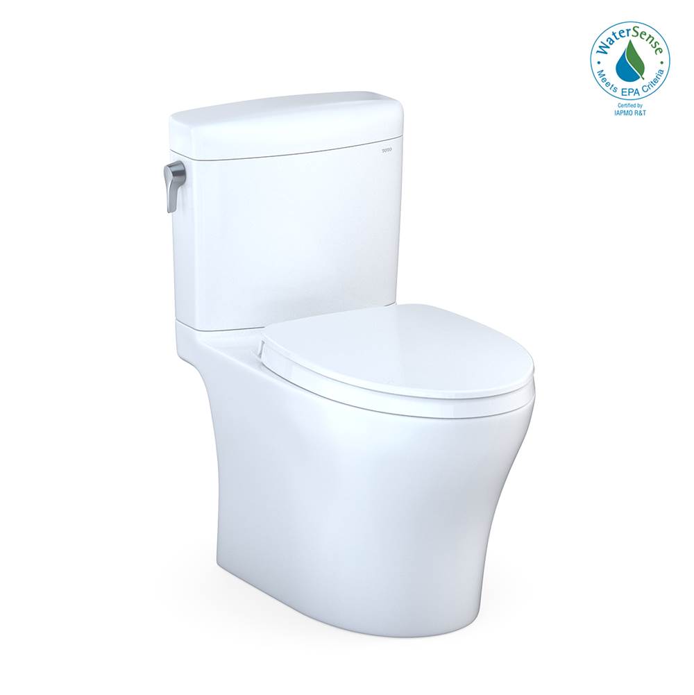 Algor Plumbing and Heating SupplyTOTOToto® Aquia Iv® Cube Two-Piece Elongated Dual Flush 1.28 And 0.9 Gpf Universal Height Toilet With Cefiontect®, Washlet®+ Ready, Cotton White