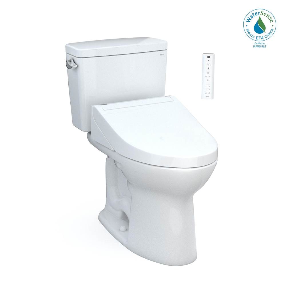 Algor Plumbing and Heating SupplyTOTOToto® Drake® Washlet®+ Two-Piece Elongated 1.28 Gpf Universal Height Tornado Flush® Toilet With C5 Bidet Seat, 10 Inch Rough-In, Cotton White