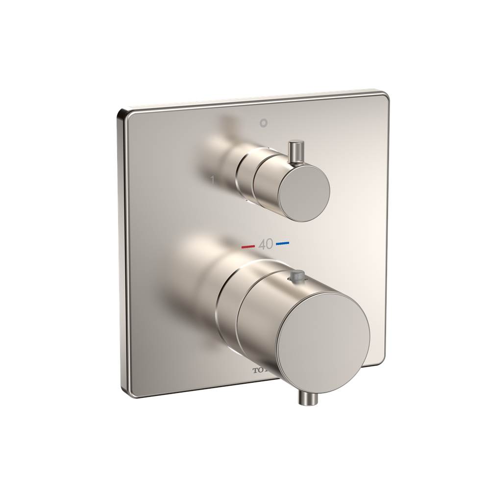 Algor Plumbing and Heating SupplyTOTOToto® Square Thermostatic Mixing Valve With Two-Way Diverter Shower Trim, Brushed Nickel