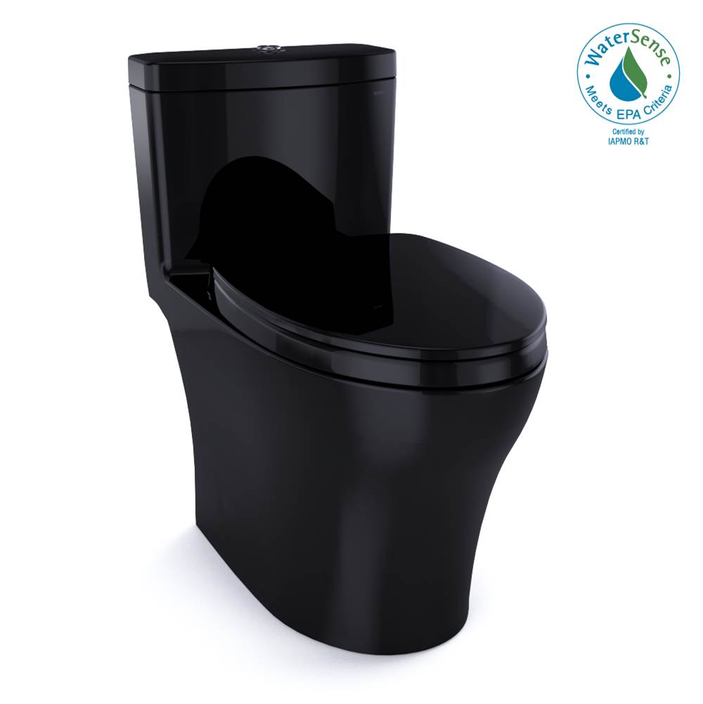 Algor Plumbing and Heating SupplyTOTOAquia® IV One-Piece Elongated Dual Flush 1.28 and 0.8 GPF Universal Height, WASHLET®+ Ready Toilet, Ebony