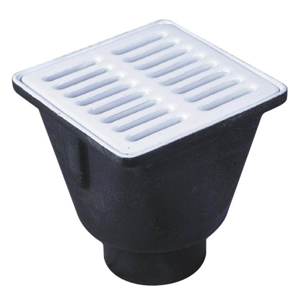 Algor Plumbing and Heating SupplyWattsFloor Sink Body, 8 IN Square, 6 IN Deep, Cast Iron, Porcelain Enamel Coated Interior, 4 IN Push On