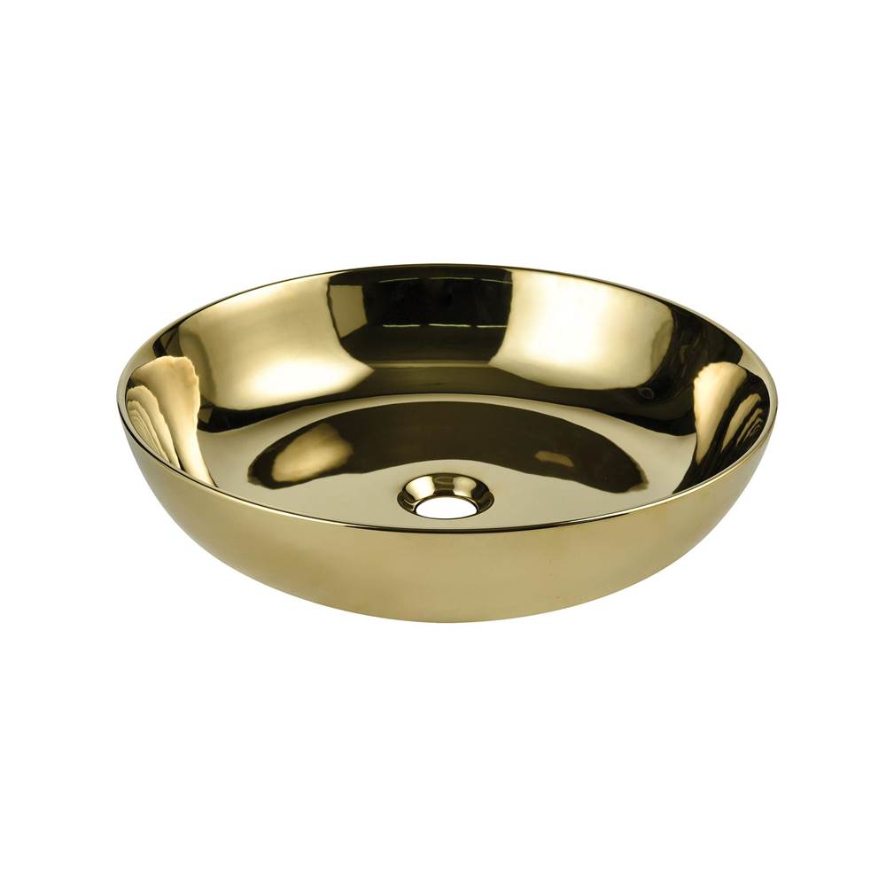 Algor Plumbing and Heating SupplyRyvyrVitreous China Round Vessel Sink - Polished Gold 18.7 inch